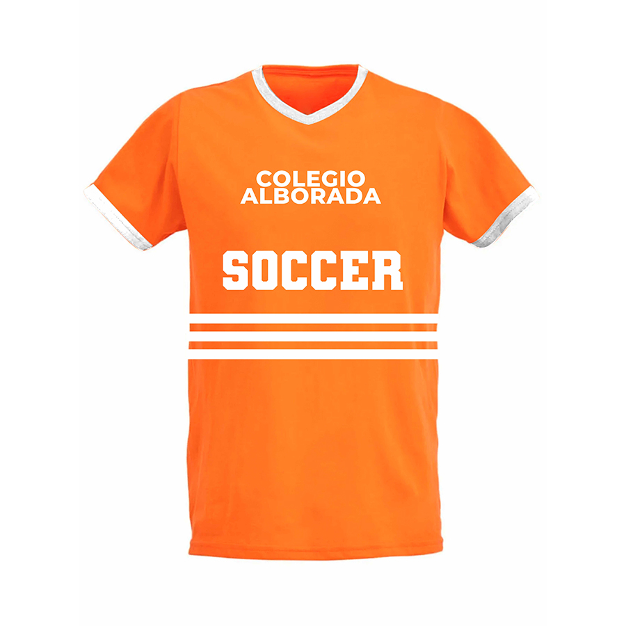 Camiseta Soccer Naranja con Blanco