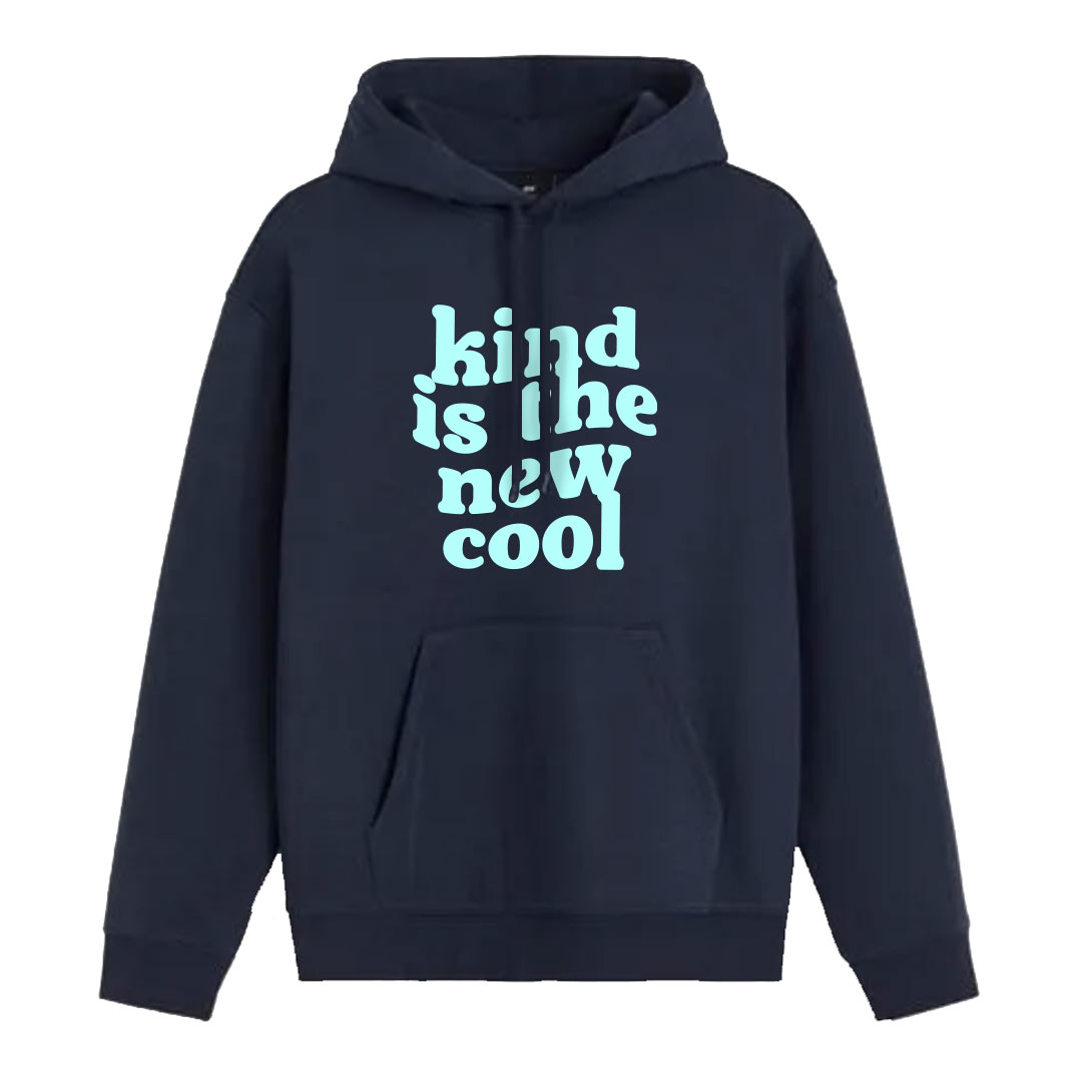 Hoodie Azul Navy con Menta Kind is the new cool