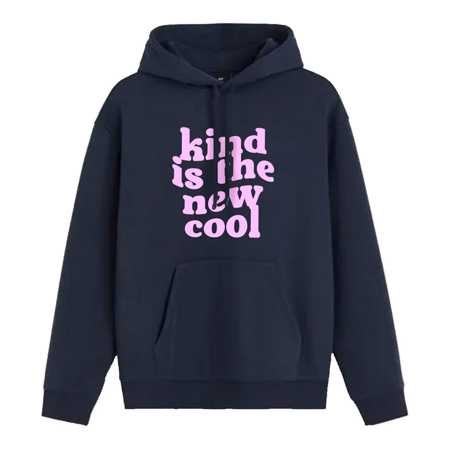 Hoodie Azul Navy con Rosado Kind is the new cool