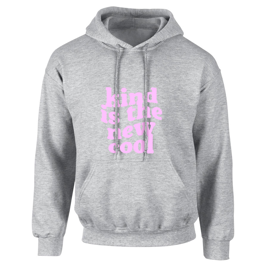 Hoodie Gris con Rosado Kind is the new cool