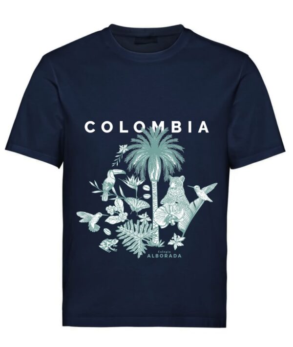 Camiseta Colombia Azul - Blanco