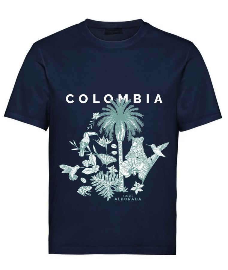 Camiseta Colombia Azul – Blanco
